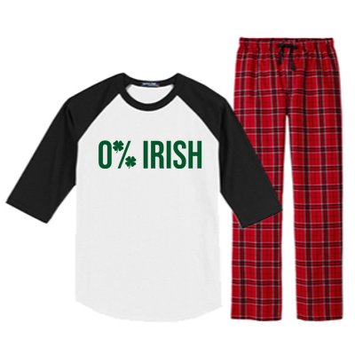 0% Irish Zero Percent Funny St Patricks Day Raglan Sleeve Pajama Set