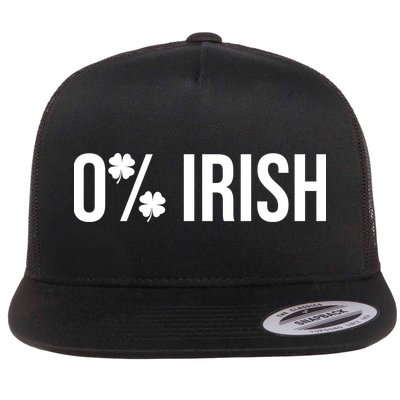 0% Irish Zero Percent Funny St Patricks Day Flatbill Hat