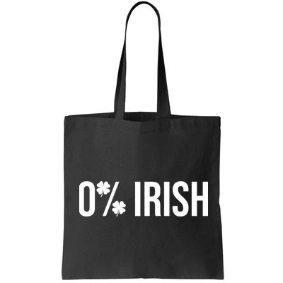 0% Irish Zero Percent Funny St Patricks Day Bag