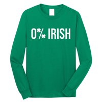 0% Irish Zero Percent Funny St Patricks Day Long Sleeve Shirt