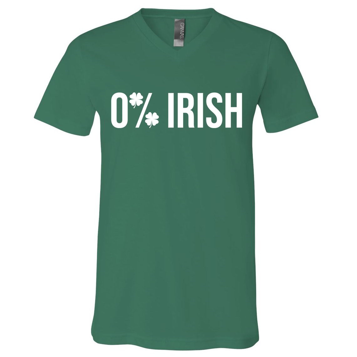 0% Irish Zero Percent Funny St Patricks Day V-Neck T-Shirt