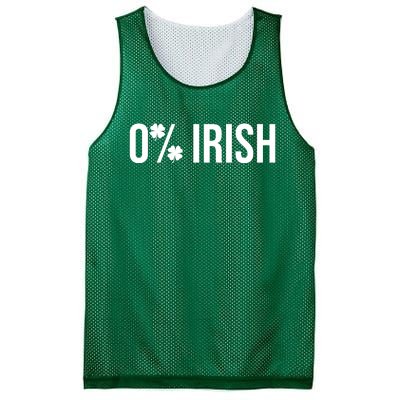 0% Irish Zero Percent Funny St Patricks Day Mesh Reversible Basketball Jersey Tank