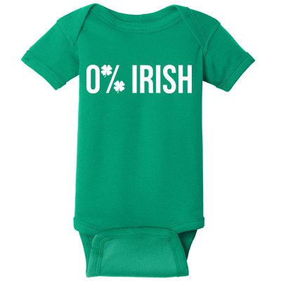 0% Irish Zero Percent Funny St Patricks Day Baby Bodysuit