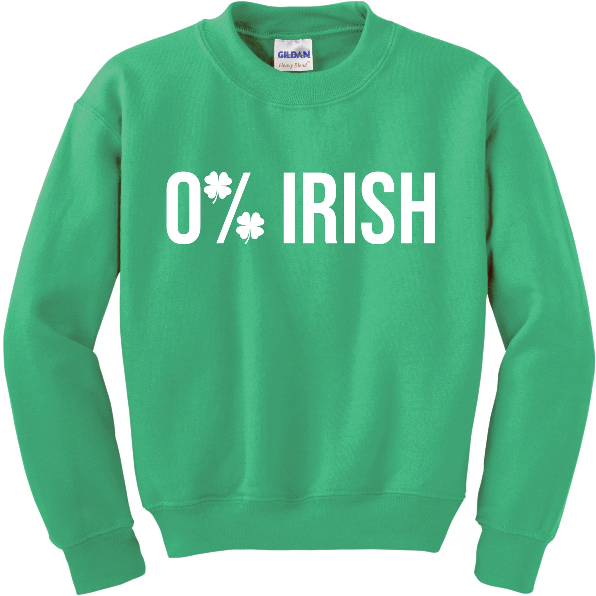 0% Irish Zero Percent Funny St Patricks Day Kids Sweatshirt
