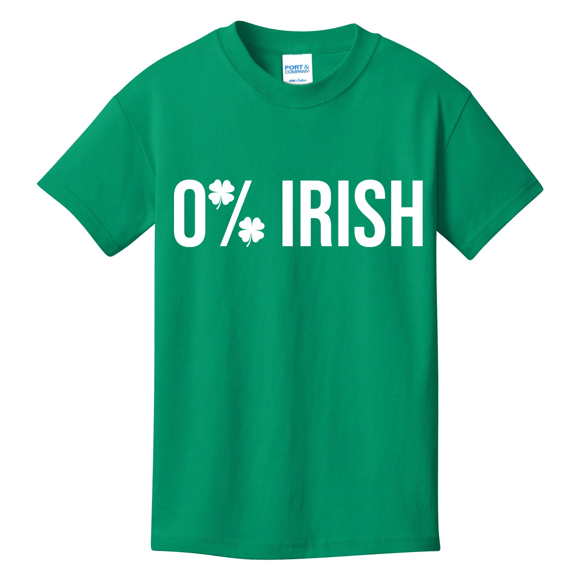 0% Irish Zero Percent Funny St Patricks Day Kids T-Shirt