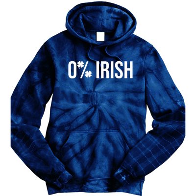 0% Irish Zero Percent Funny St Patricks Day Tie Dye Hoodie