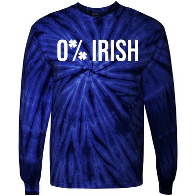 0% Irish Zero Percent Funny St Patricks Day Tie-Dye Long Sleeve Shirt