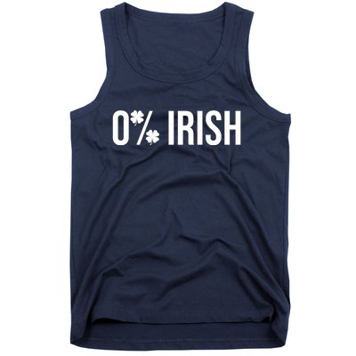 0% Irish Zero Percent Funny St Patricks Day Tank Top