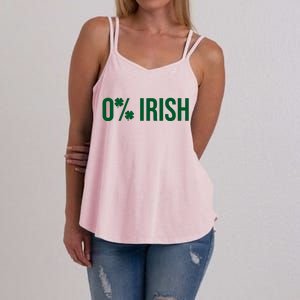 0% Irish Zero Percent Funny St Patricks Day Women's Strappy Tank