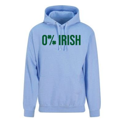 0% Irish Zero Percent Funny St Patricks Day Unisex Surf Hoodie