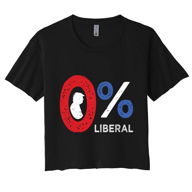 0% Liberal Vote President Trump Republican Us Flag Patriotic Cool Gift Crop Top