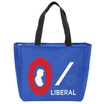 0% Liberal Vote President Trump Republican Us Flag Patriotic Cool Gift Zip Tote Bag