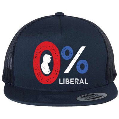 0% Liberal Vote President Trump Republican Us Flag Patriotic Cool Gift Flat Bill Trucker Hat