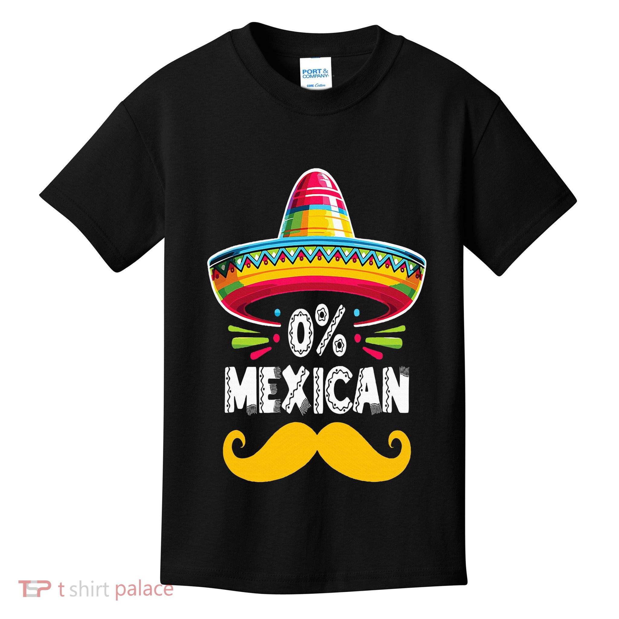 0 Mexican Cinco De Mayo Fiesta Sombrero And Mustache Funny Kids T-Shirt