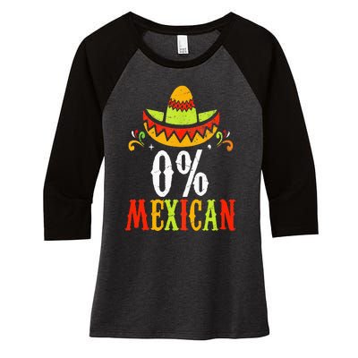 0 Mexican Cinco De Mayo Fiesta Sombrero Women's Tri-Blend 3/4-Sleeve Raglan Shirt