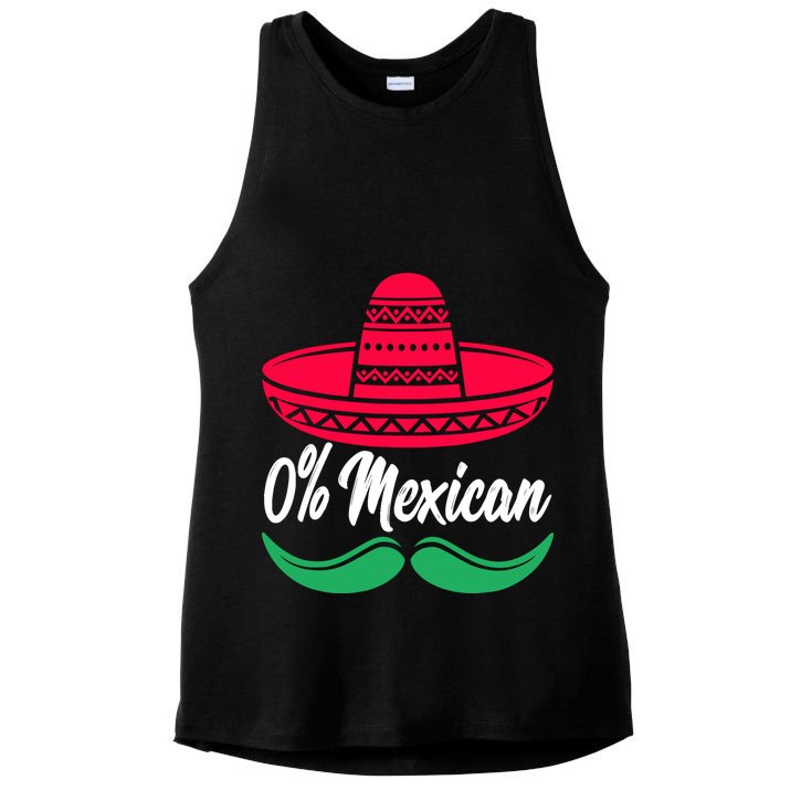 0% Mexican Funny Cinco De Mayo Ladies PosiCharge Tri-Blend Wicking Tank