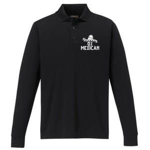 0% Mexican Funny Cinco De Mayo Performance Long Sleeve Polo