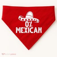 0% Mexican Funny Cinco De Mayo USA-Made Doggie Bandana