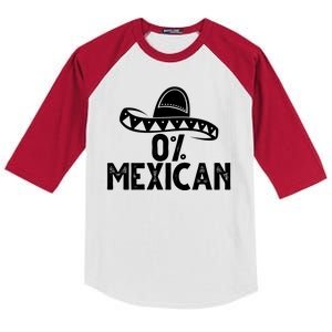 0% Mexican Funny Cinco De Mayo Kids Colorblock Raglan Jersey