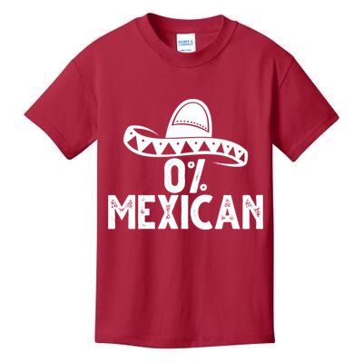 0% Mexican Funny Cinco De Mayo Kids T-Shirt