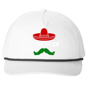 0% Mexican Fiesta Party Cinco De Mayo Funny Snapback Five-Panel Rope Hat