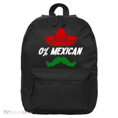 0% Mexican Fiesta Party Cinco De Mayo Funny 16 in Basic Backpack