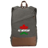 0% Mexican Fiesta Party Cinco De Mayo Funny Cotton Canvas Backpack