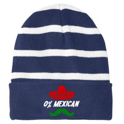 0% Mexican Fiesta Party Cinco De Mayo Funny Striped Beanie with Solid Band