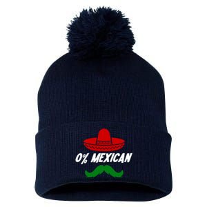 0% Mexican Fiesta Party Cinco De Mayo Funny Pom Pom 12in Knit Beanie