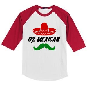 0% Mexican Fiesta Party Cinco De Mayo Funny Kids Colorblock Raglan Jersey