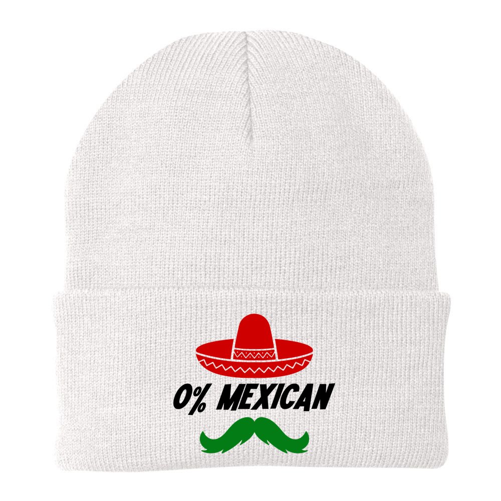 0% Mexican Fiesta Party Cinco De Mayo Funny Beanie