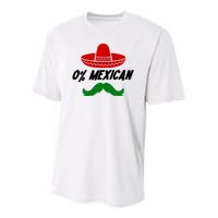 0% Mexican Fiesta Party Cinco De Mayo Funny Youth Performance Sprint T-Shirt