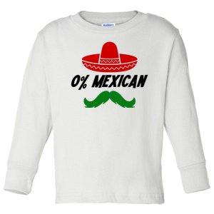 0% Mexican Fiesta Party Cinco De Mayo Funny Toddler Long Sleeve Shirt