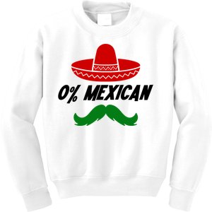 0% Mexican Fiesta Party Cinco De Mayo Funny Kids Sweatshirt