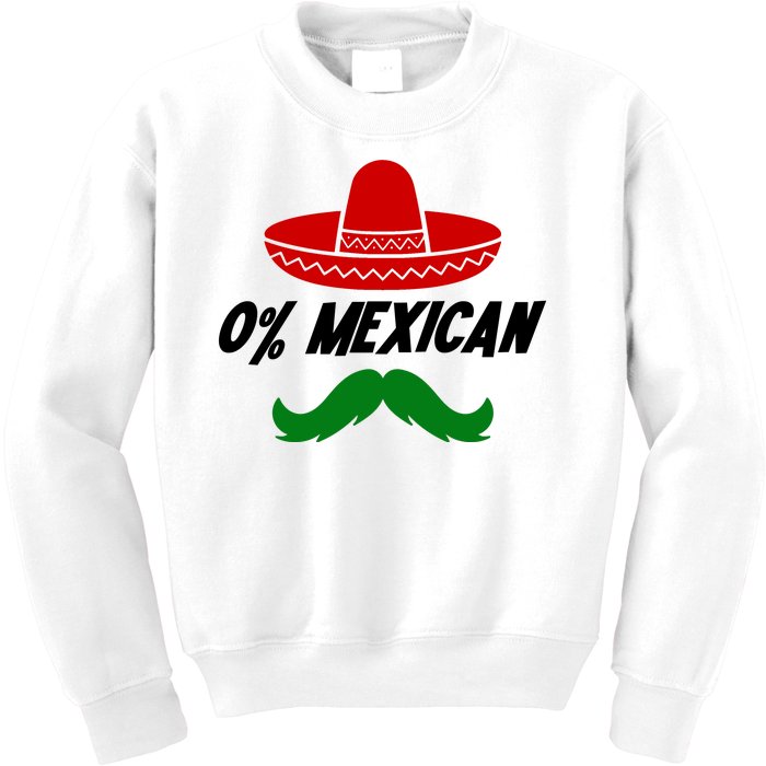 0% Mexican Fiesta Party Cinco De Mayo Funny Kids Sweatshirt