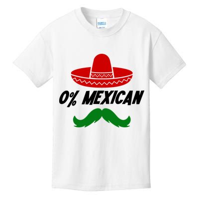 0% Mexican Fiesta Party Cinco De Mayo Funny Kids T-Shirt