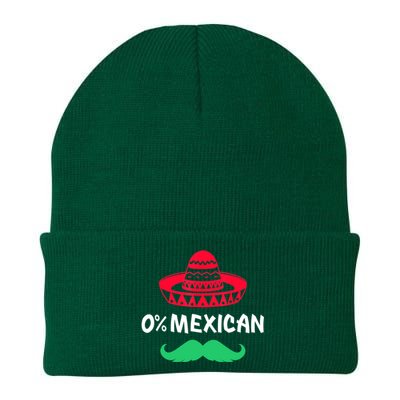 0% Mexican With Sombrero And Mustache For Cinco De Mayo Knit Cap Winter Beanie