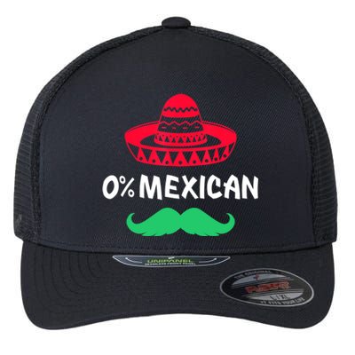 0% Mexican With Sombrero And Mustache For Cinco De Mayo Flexfit Unipanel Trucker Cap