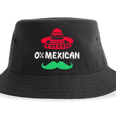 0% Mexican With Sombrero And Mustache For Cinco De Mayo Sustainable Bucket Hat