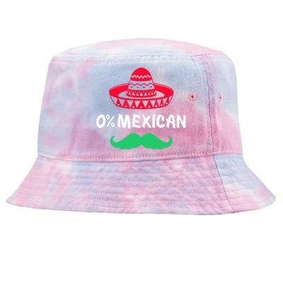 0% Mexican With Sombrero And Mustache For Cinco De Mayo Tie-Dyed Bucket Hat