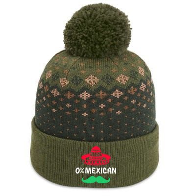 0% Mexican With Sombrero And Mustache For Cinco De Mayo The Baniff Cuffed Pom Beanie