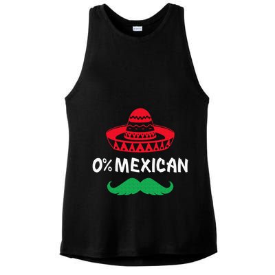 0 Mexican with sombrero and mustache for Cinco de Mayo Ladies PosiCharge Tri-Blend Wicking Tank