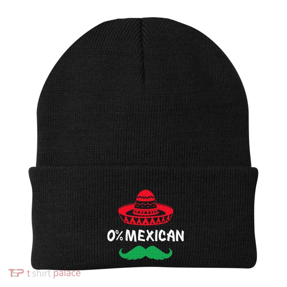 0 Mexican with sombrero and mustache for Cinco de Mayo Beanie