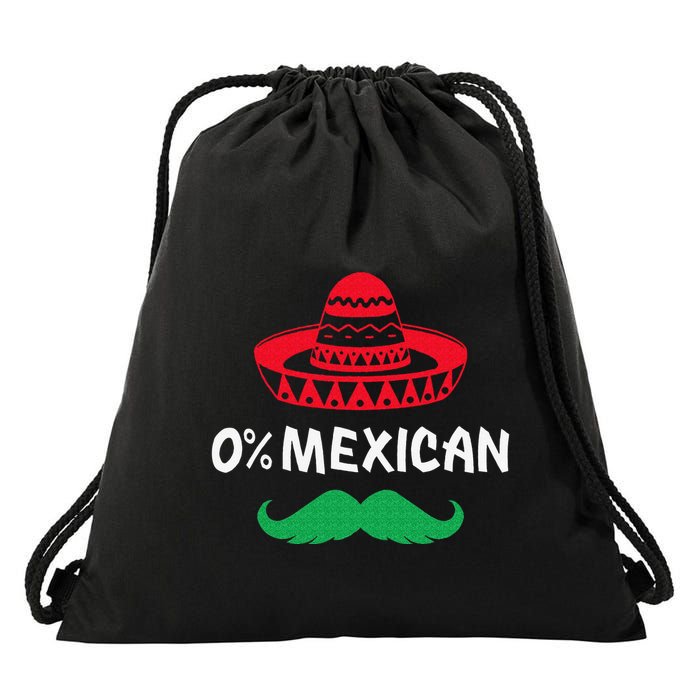 0 Mexican with sombrero and mustache for Cinco de Mayo Drawstring Bag