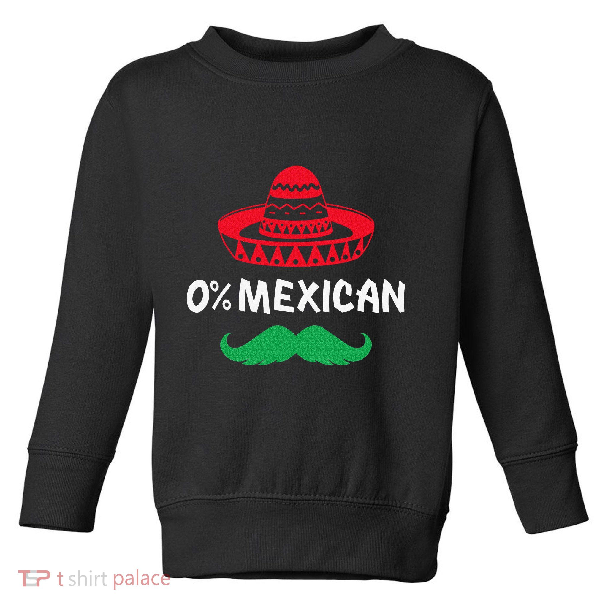 0 Mexican with sombrero and mustache for Cinco de Mayo Toddler Sweatshirt