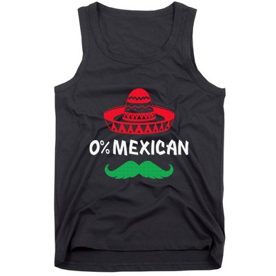 0 Mexican with sombrero and mustache for Cinco de Mayo Tank Top