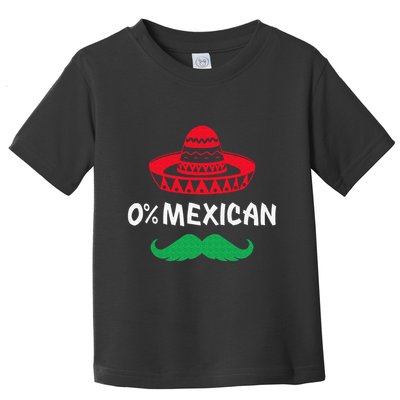 0 Mexican with sombrero and mustache for Cinco de Mayo Toddler T-Shirt