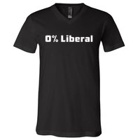 0 Percent Liberal V-Neck T-Shirt