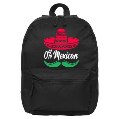 0 Percent Mexican Funny 16 in Basic Backpack
