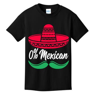 0 Percent Mexican Funny Kids T-Shirt